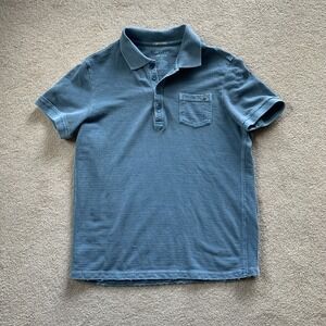 Jet Lag Jetlag Men's‎ Regular Fit Blue Pocket Polo Shirt Size L Raw Hem Cotton